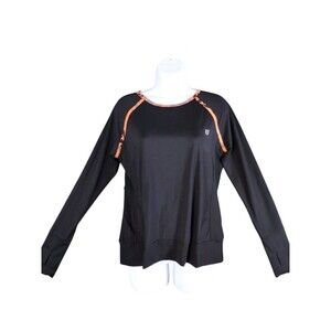 11 Top Women's M Black Long Sleeve Thumb Hole Athletic Tennis Venus Williams